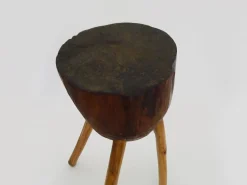 Dreibeiniger Vintage Metzgerblock aus Eiche, 1950er