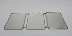 Dreiteiliger verchromter Triptychon Spiegel, Frankreich, 1940er