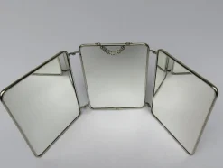 Dreiteiliger verchromter Triptychon Spiegel, Frankreich, 1940er