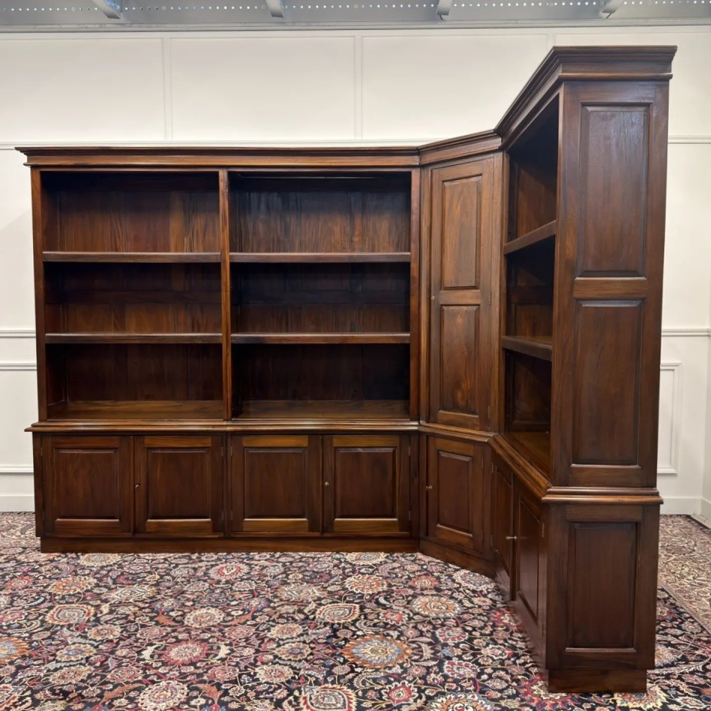 Eck-Bücherregal aus Teak