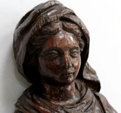 Eichenstatue eines Heiligen, 19. Jh