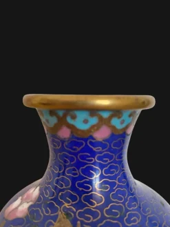 Emaillierte Cloisonné Vase auf Kupfer, 1890er