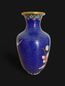 Emaillierte Cloisonné Vase auf Kupfer, 1890er