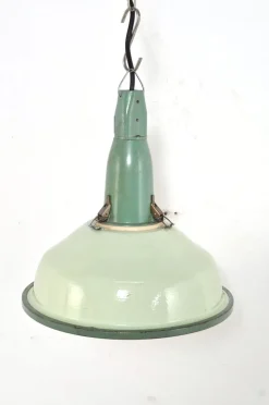 Emaillierte Vintage Hängelampe, 1950er