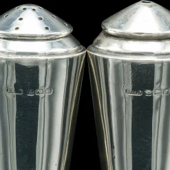 Englisches Vintage Art Deco Gewürzset aus Silber, 1930er, 3er Set