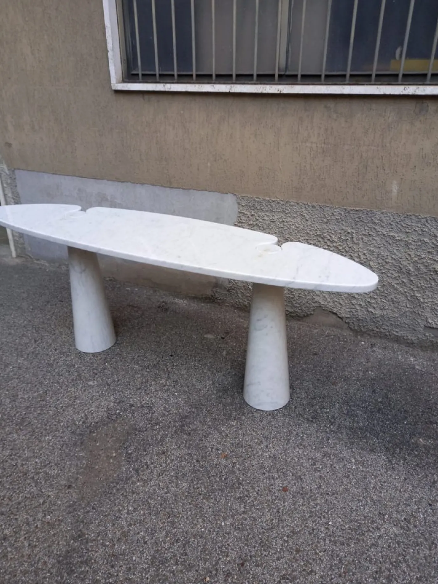 Eros Konsolentisch aus Weißem Marmor von Angelo Mangiarotti für Skipper, 1990er