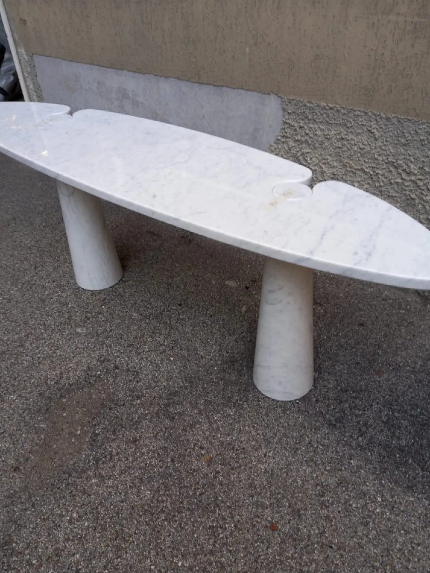 Eros Konsolentisch aus Weißem Marmor von Angelo Mangiarotti für Skipper, 1990er