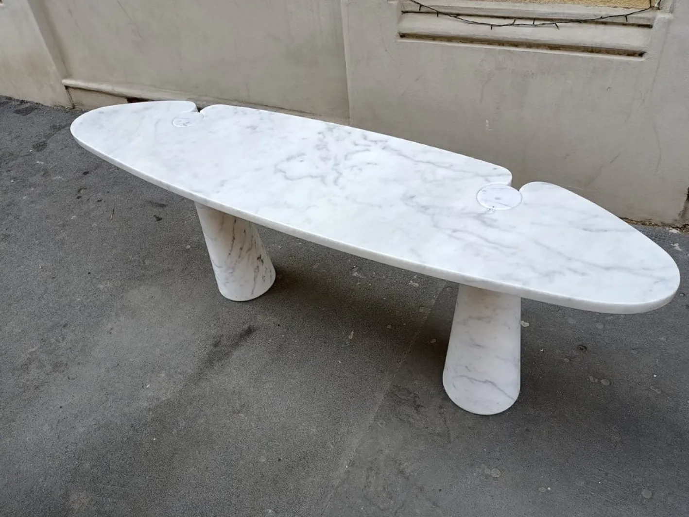 Eros Konsolentisch aus Weißem Marmor von Angelo Mangiarotti für Skipper, 1990er