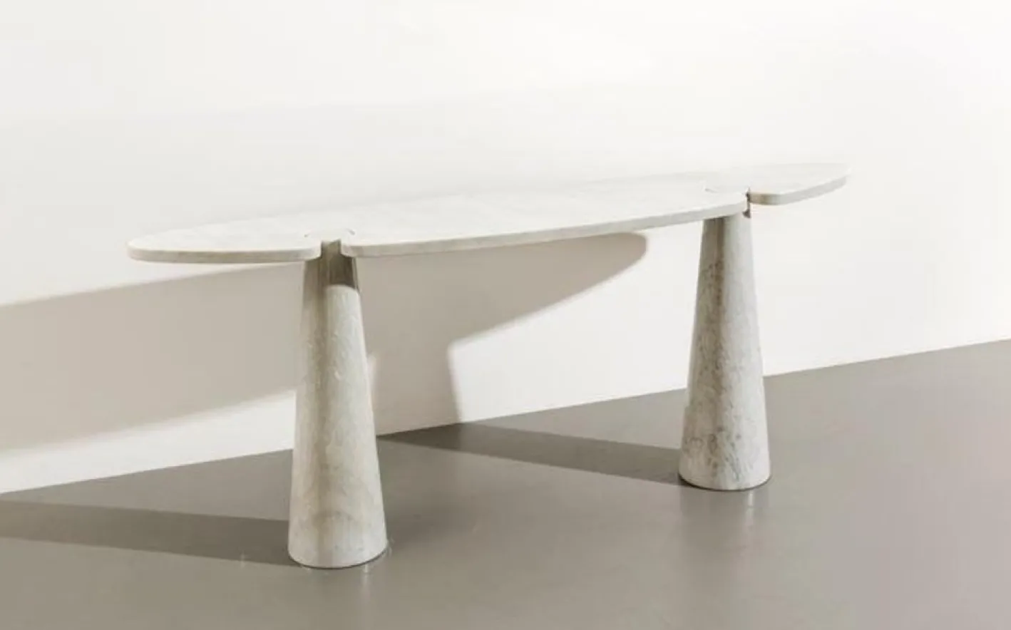 Eros Konsolentisch aus Weißem Marmor von Angelo Mangiarotti für Skipper, 1990er