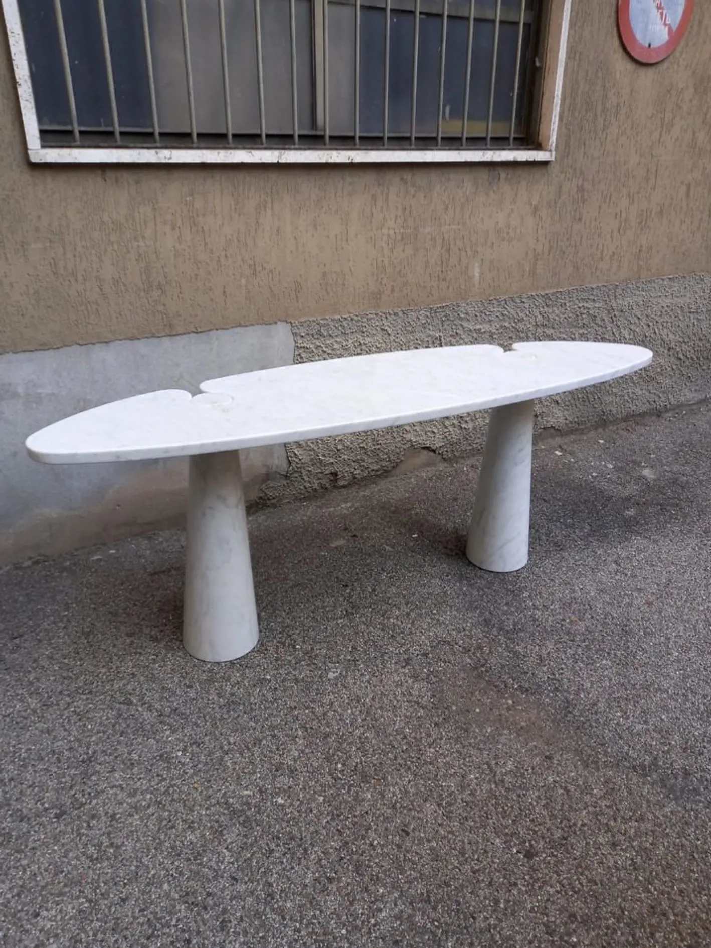 Eros Konsolentisch aus Weißem Marmor von Angelo Mangiarotti für Skipper, 1990er