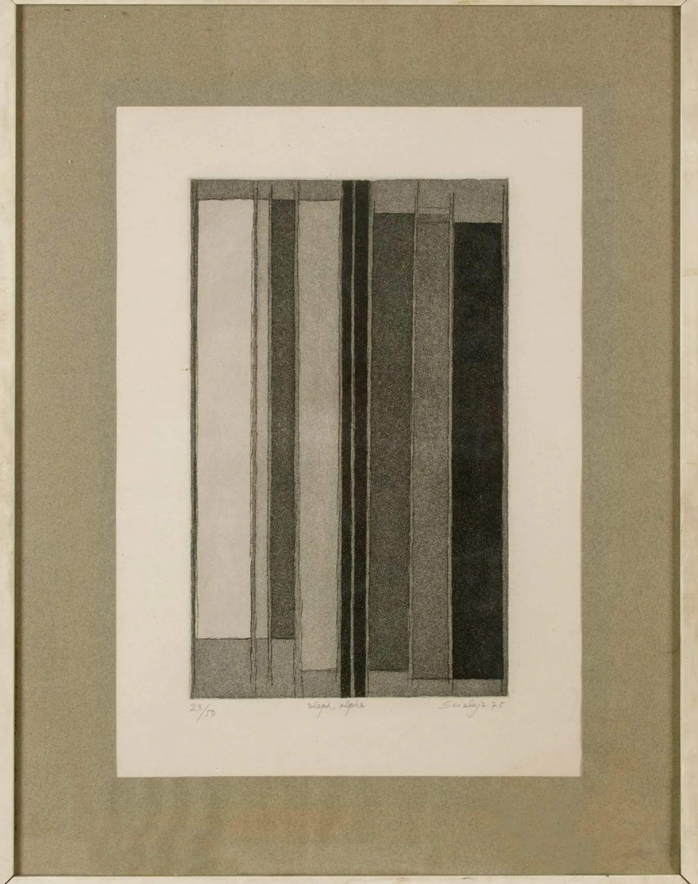 1970er Toti Scialoja Abstraktes, nummeriertes und datiertes Kunstwerk