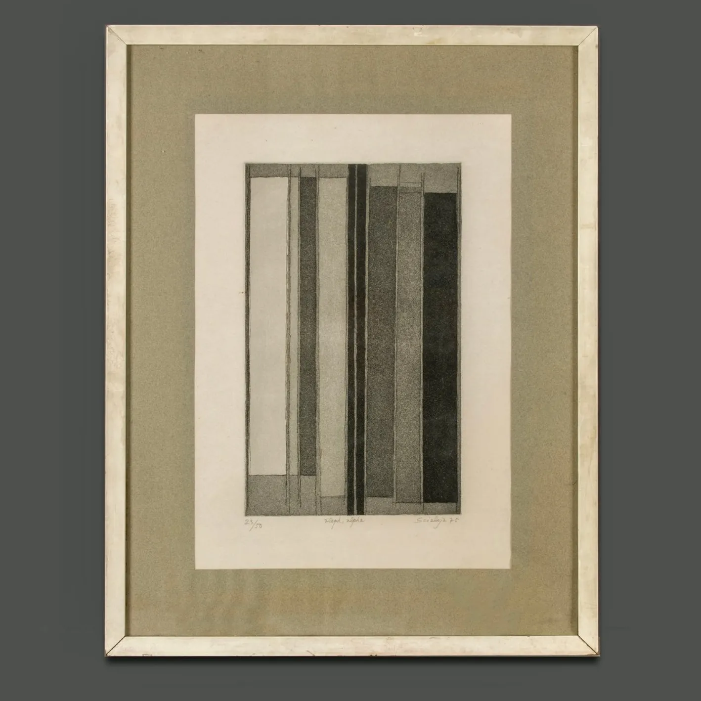 1970er Toti Scialoja Abstraktes, nummeriertes und datiertes Kunstwerk