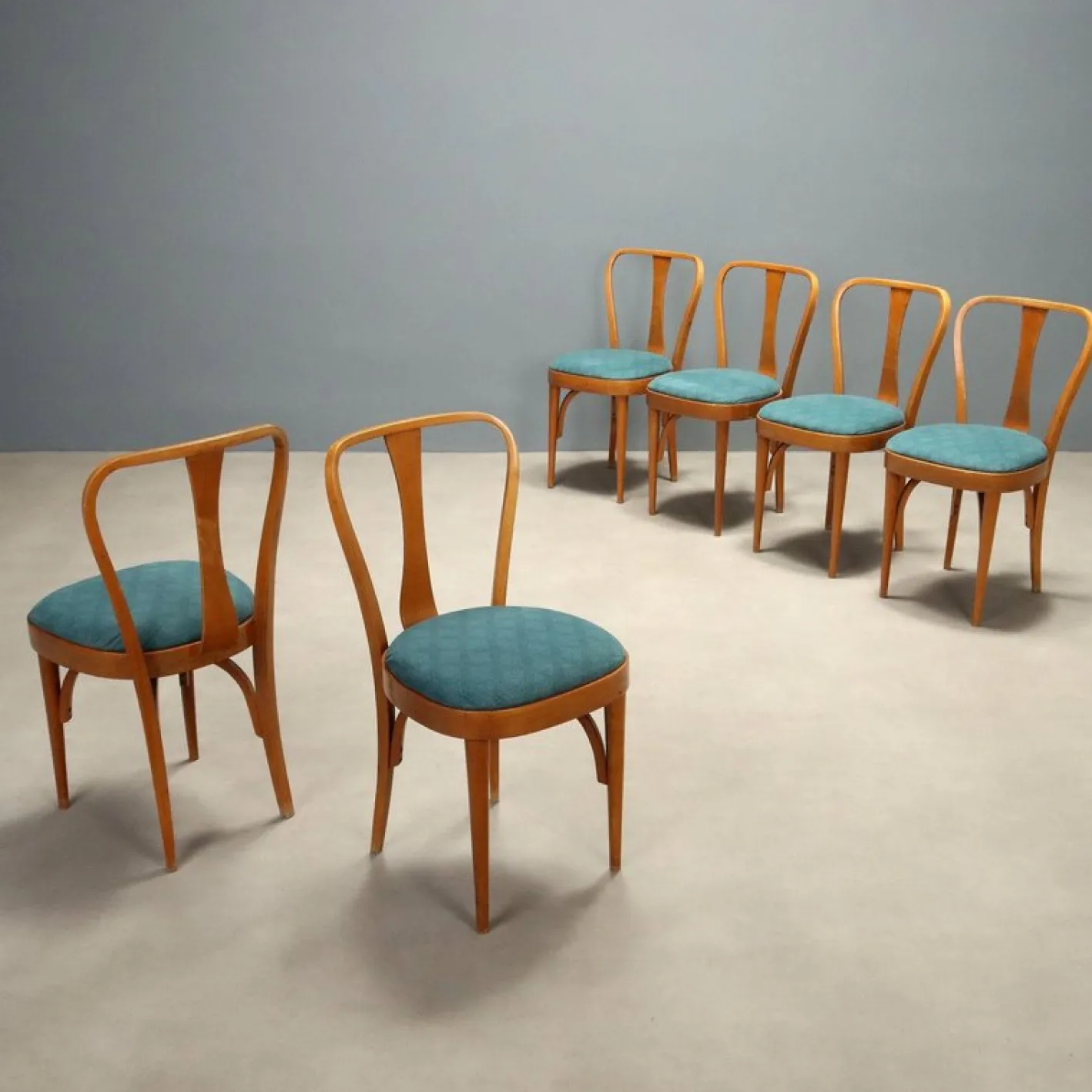 Esszimmerstühle aus Buche, 1960er, 6er Set