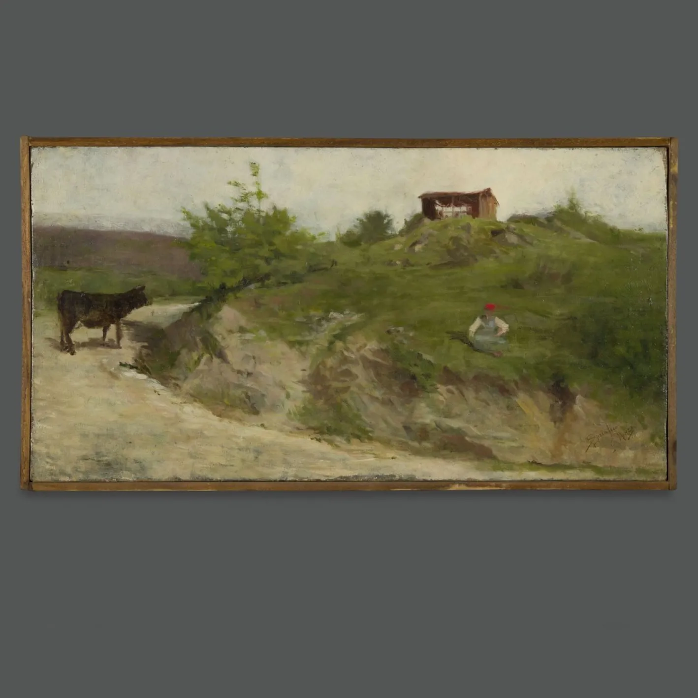 Eugenio Spreafico, Italienische Landschaft, 19. Jh., Öl auf Leinwand