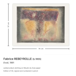 Fabrice Rebeyrolle, Evoë, 1991, Carborundum Radierung