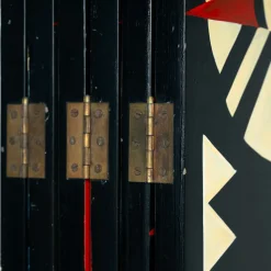 6-facher Art Deco Raumteiler mit handbemalten Vögeln, 1970er
