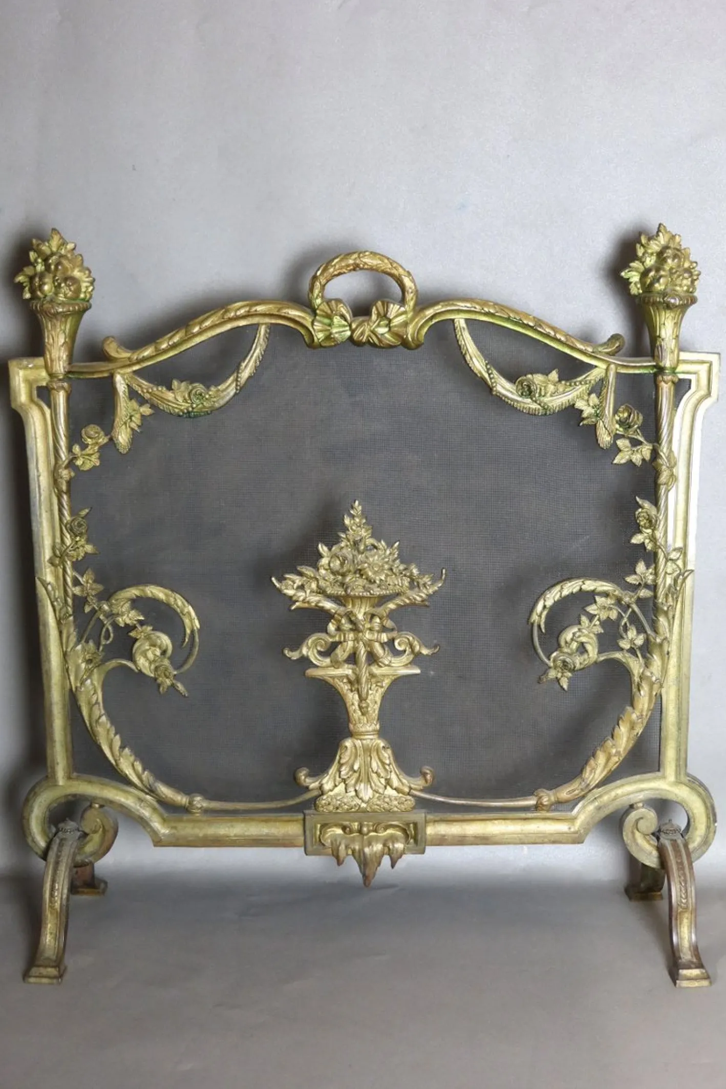 Feuerschutz aus Vergoldeter Bronze, 19. Jh.