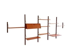 Fünfteiliges Vintage Regalsystem mit Schreibtisch von Louis Van Teeffelen, 1960er