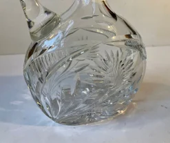 Französische Karaffe aus geschliffenem Kristallglas von Cristal De Lorraine, 1950er