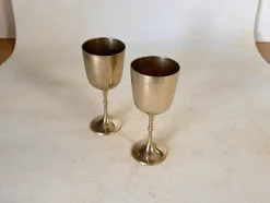 Französische Kelche aus versilbertem Metall, Frankreich, 1960er, 2er Set
