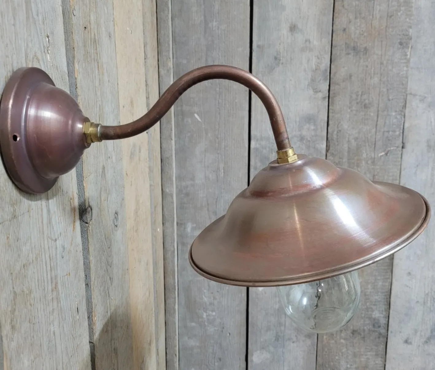 Französische klassische Kupfer-Außenlampe mit Scheunenlicht