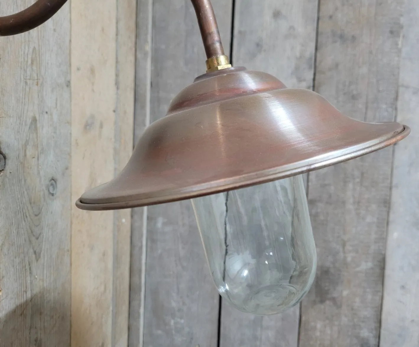 Französische klassische Kupfer-Außenlampe mit Scheunenlicht
