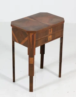 Französischer Nähtisch aus Nussholz, 1930er