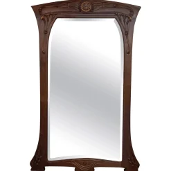 Französischer Wandspiegel aus geschnitztem Holz im Jugendstil, 1920