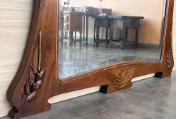 Französischer Wandspiegel aus geschnitztem Holz im Jugendstil, 1920