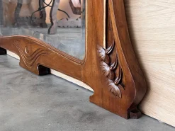 Französischer Wandspiegel aus geschnitztem Holz im Jugendstil, 1920