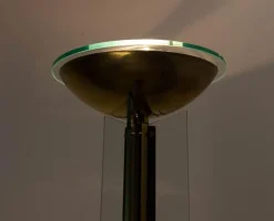 Französische Vintage Stehlampe aus Messing & Glas, 1980er