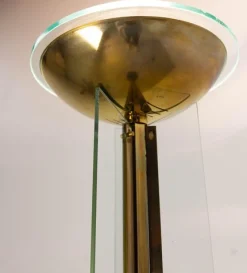 Französische Vintage Stehlampe aus Messing & Glas, 1980er