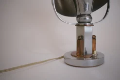 Französische Vintage Tischlampe aus Kupfer & Chrom, 1930
