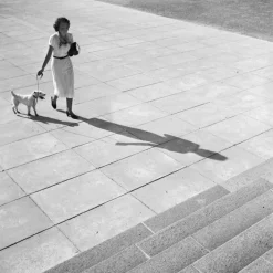 Frau mit Foxterrier, Deutschland, 1930, Fotografie