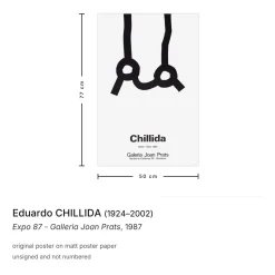 Galleria Joan Pats Poster von Eduardo Chillida, 1987