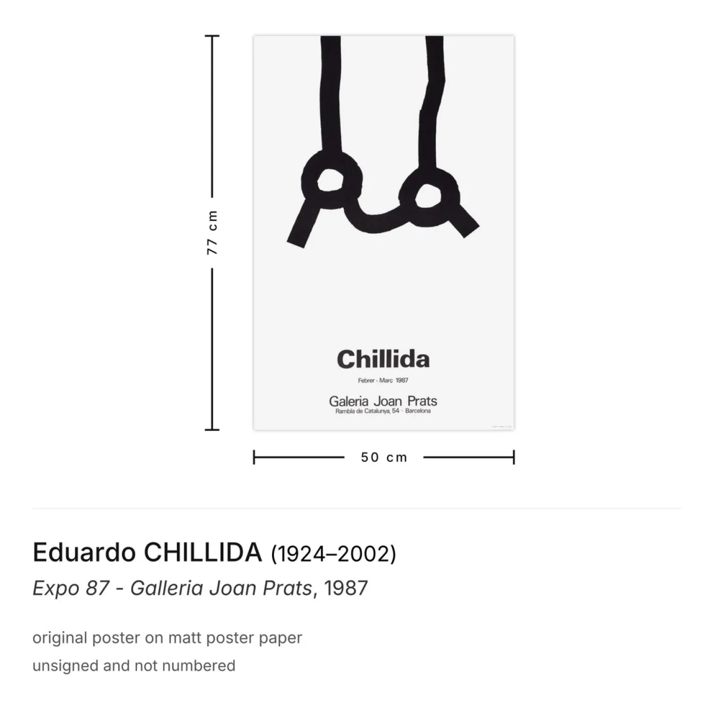 Galleria Joan Pats Poster von Eduardo Chillida, 1987