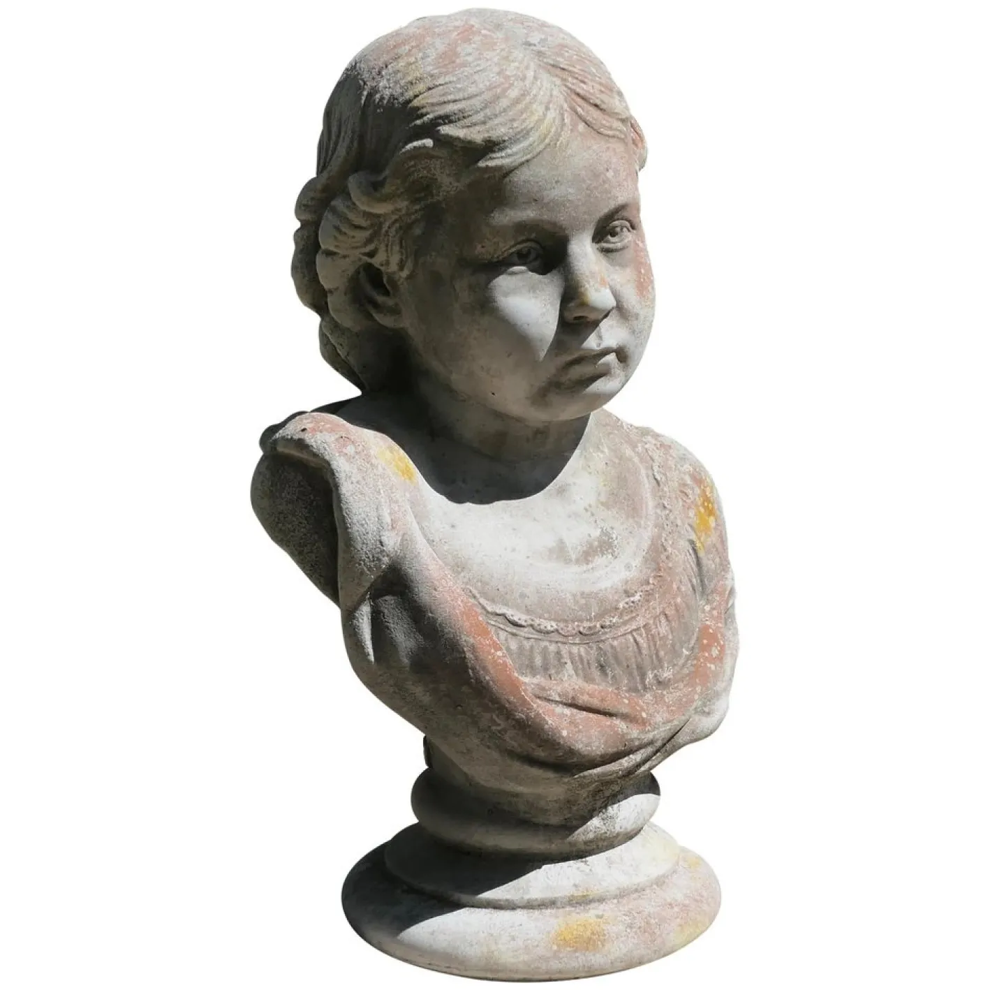 Gartenstatue mit Kopf- und Schulterbüste eines jungen Mädchens, 1950