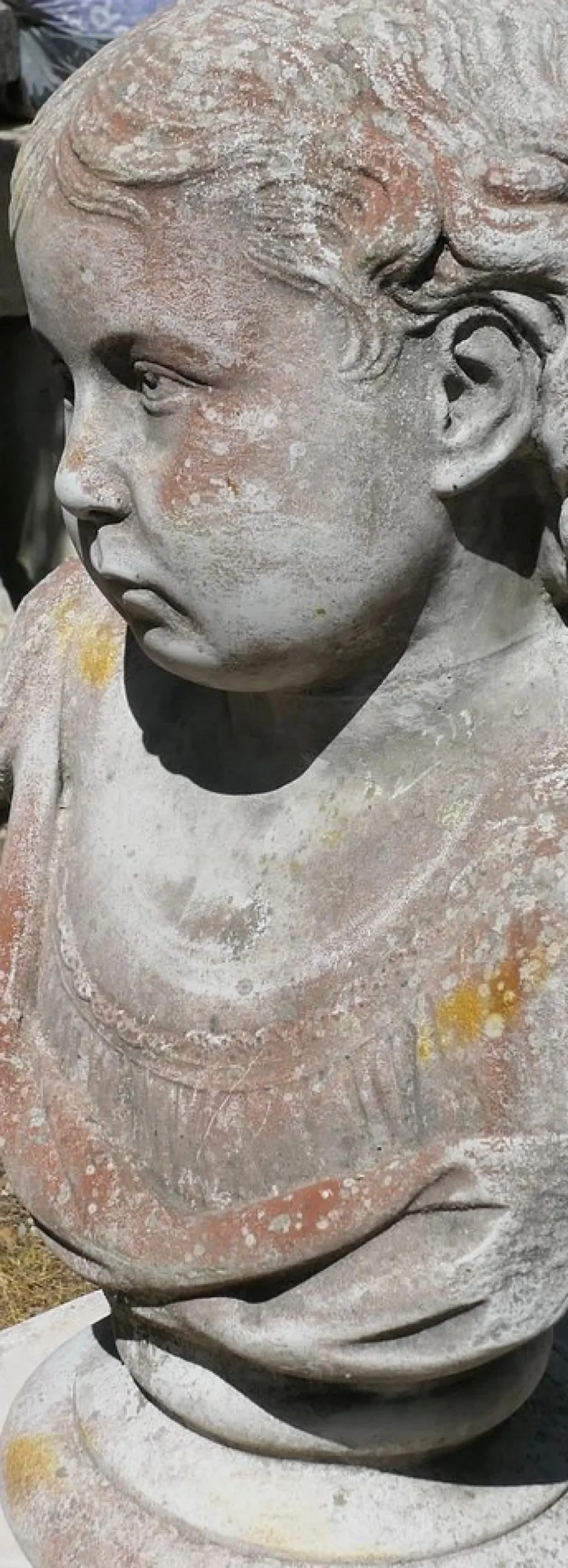 Gartenstatue mit Kopf- und Schulterbüste eines jungen Mädchens, 1950