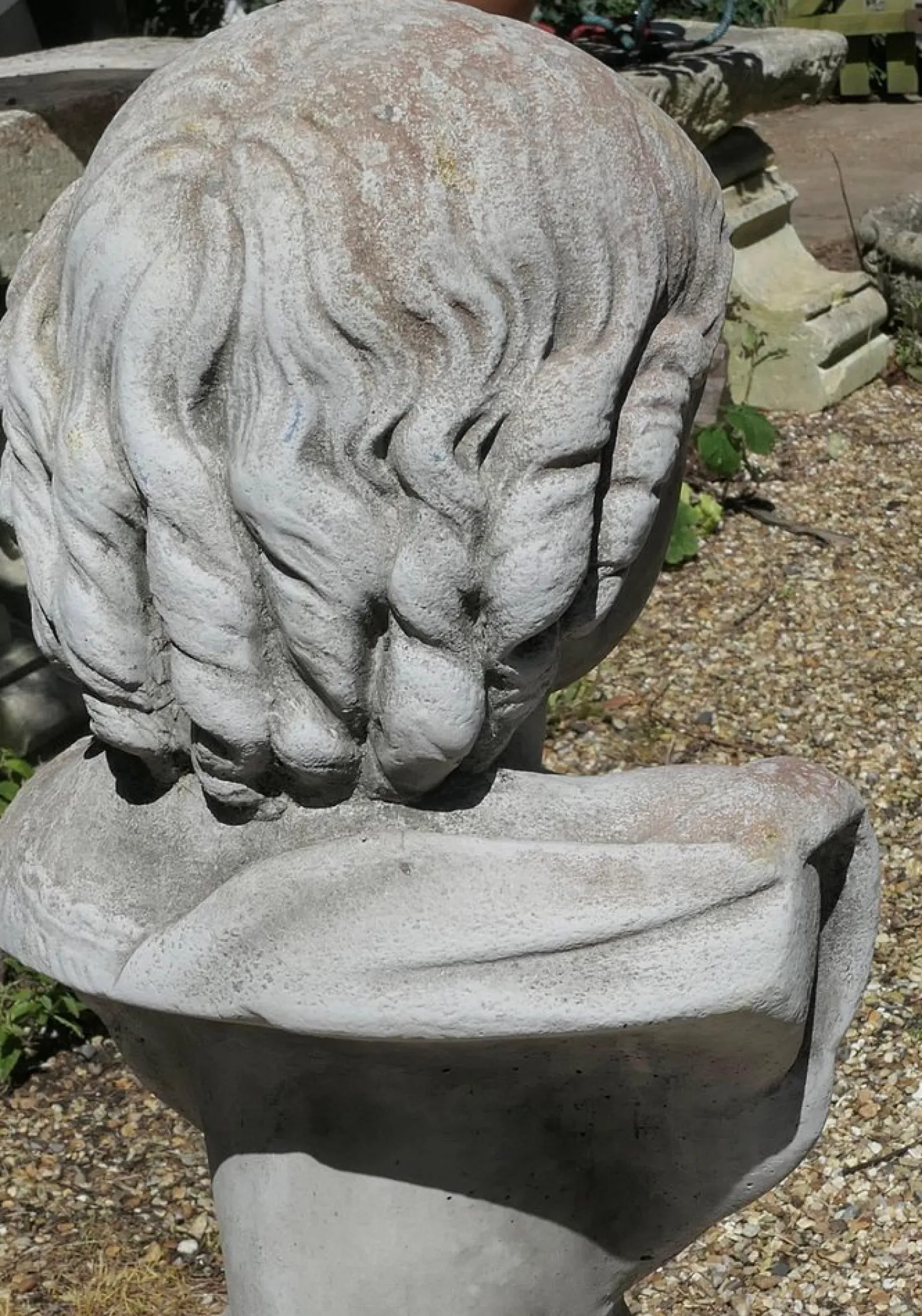 Gartenstatue mit Kopf- und Schulterbüste eines jungen Mädchens, 1950