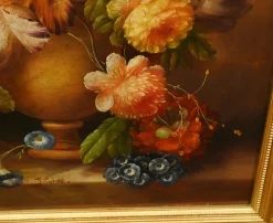 Georgischer Künstler, Stillleben mit Blumen, Ölgemälde, Gerahmt
