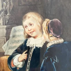 Gertrude Maria, Figurative Szene, 1880, Aquarell, gerahmt