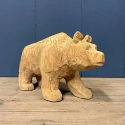 Geschnitzter Vintage Bär aus Holz