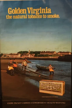 Goldenes Vintage Virginia Werbeplakat, 1970er