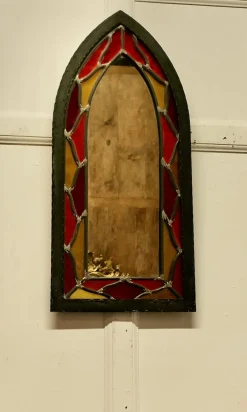 Gotischer Kirchenspiegel aus Buntglas von Arts and Crafts, 1960er