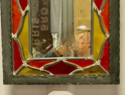 Gotischer Kirchenspiegel aus Buntglas von Arts and Crafts, 1960er