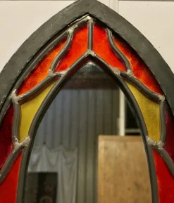 Gotischer Kirchenspiegel aus Buntglas von Arts and Crafts, 1960er