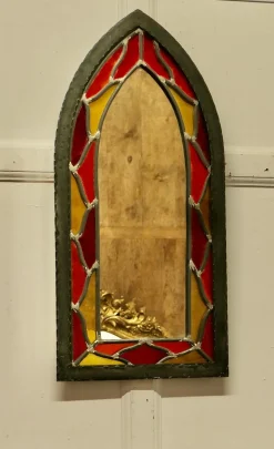 Gotischer Kirchenspiegel aus Buntglas von Arts and Crafts, 1960er