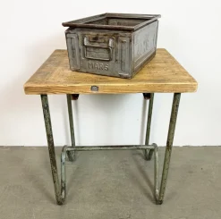 Graue industrielle Vintage Werkbank, 1960er