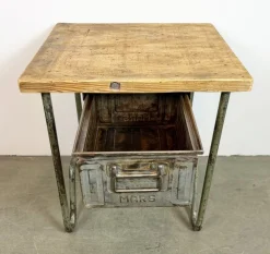 Graue industrielle Vintage Werkbank, 1960er