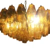 Grüner Poliedro Murano Glas Kronleuchter mit goldenem Metall von Simoeng